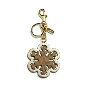 COACH Spinning Snowflake Bag Charm  Keyring Signature Gold C1754-IMS5V  NWT